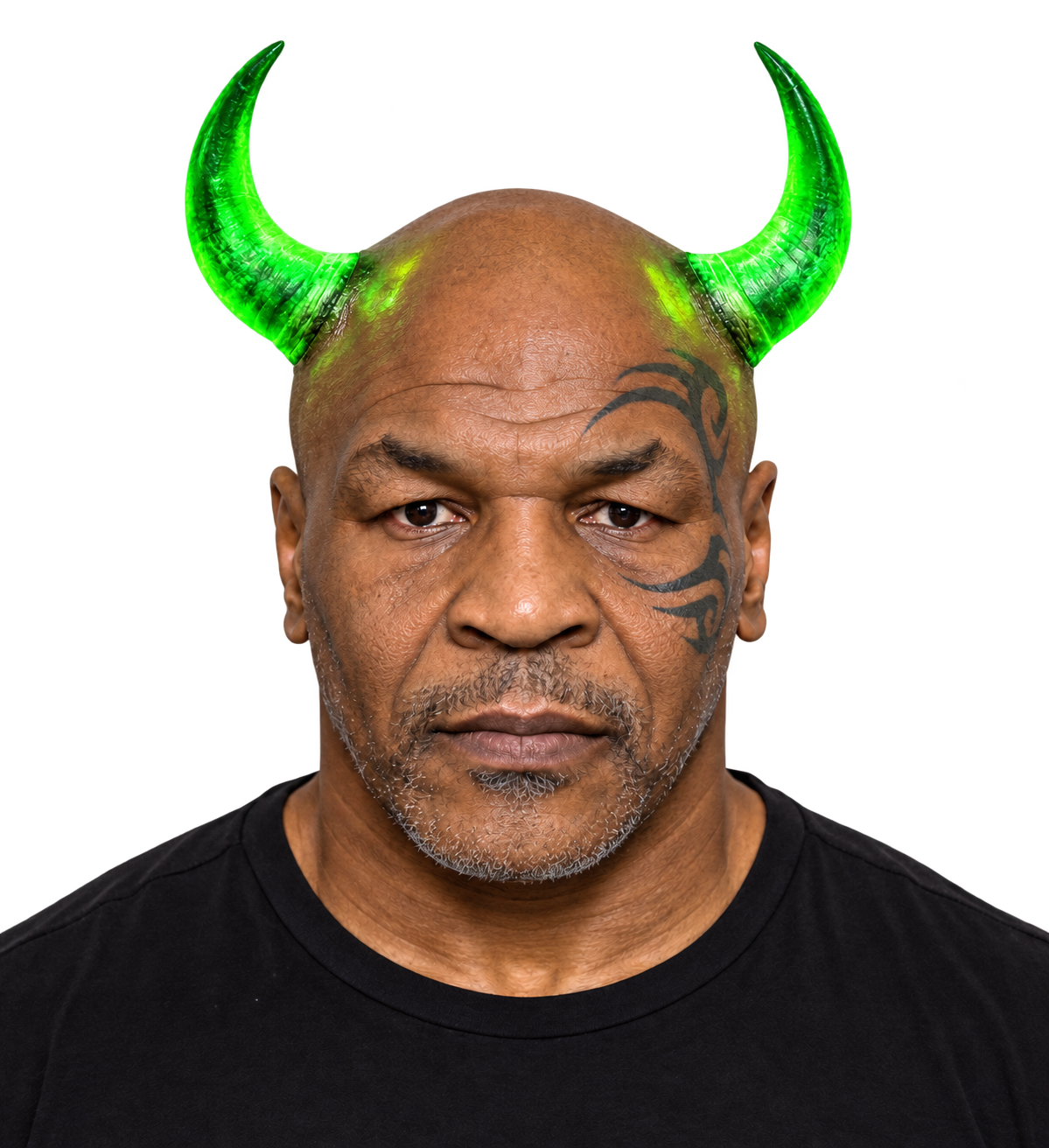 MIKEANSON — the heavyweight boxer with brilliant green bull horns